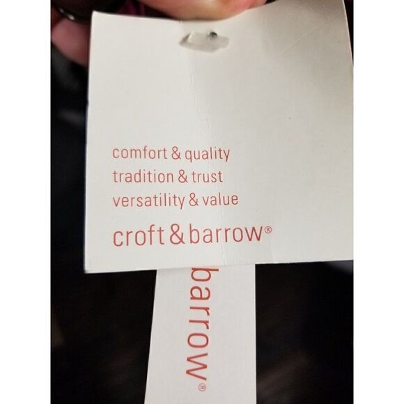 Croft & Barrow Women's size Small, wrap front, Fuscia with Black Stripes, NWT - Picture 5 of 9